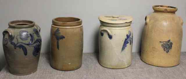 Appraisal: Pieces of American Stoneware Includes an impressed John Bell covered