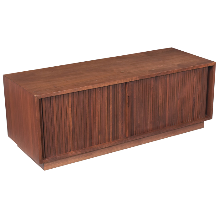 Appraisal: Glenn of California ''Arcadia'' cabinet walnut low form withtamboured doors