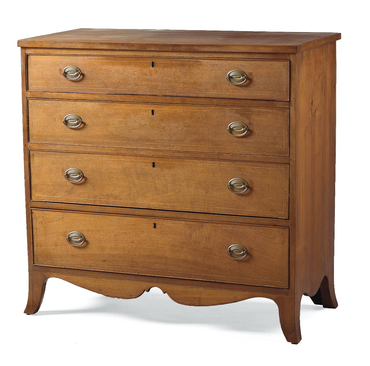 Appraisal: PENNSYLVANIA HEPPLEWHITE INLAID WALNUT CHEST OF DRAWERS Height inches width