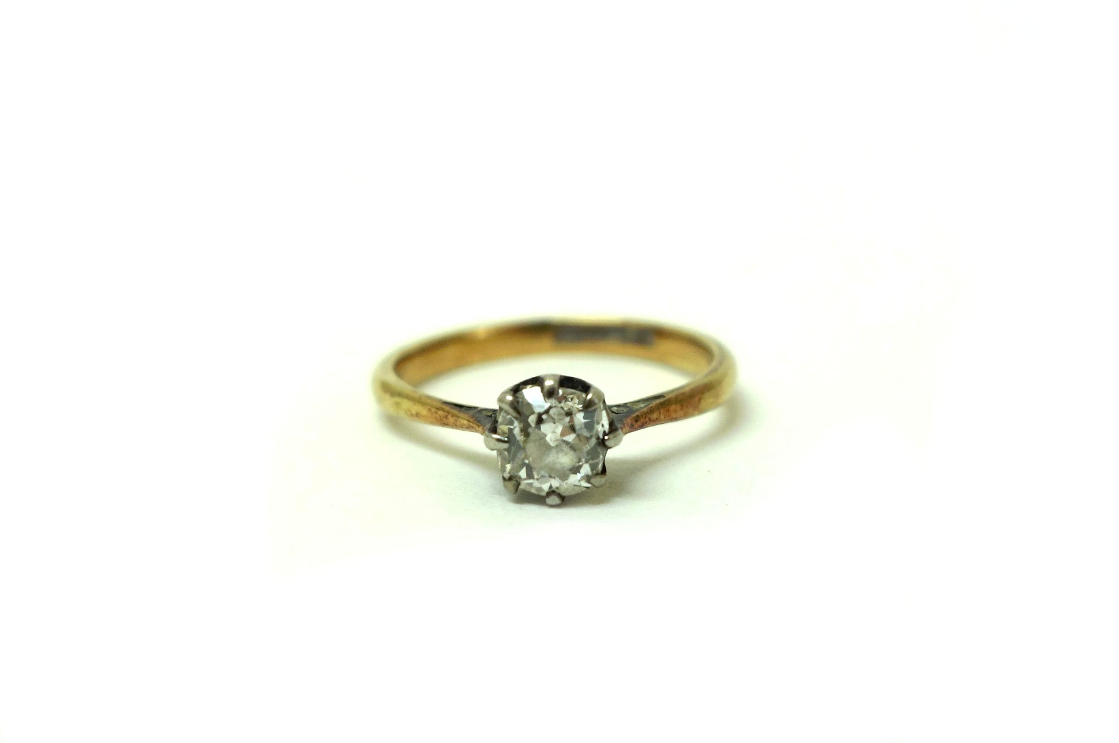 Appraisal: A single-stone cushion shaped old-cut diamond ring approximately cts detailed