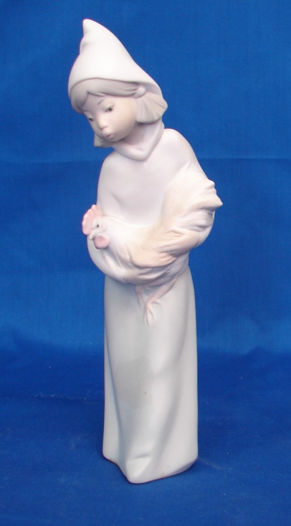 Appraisal: Shepherdess with Rooster - Matte Finish Good Condition