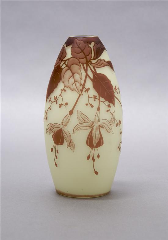 Appraisal: A Ciriama Cameo Glass Vase Height inches