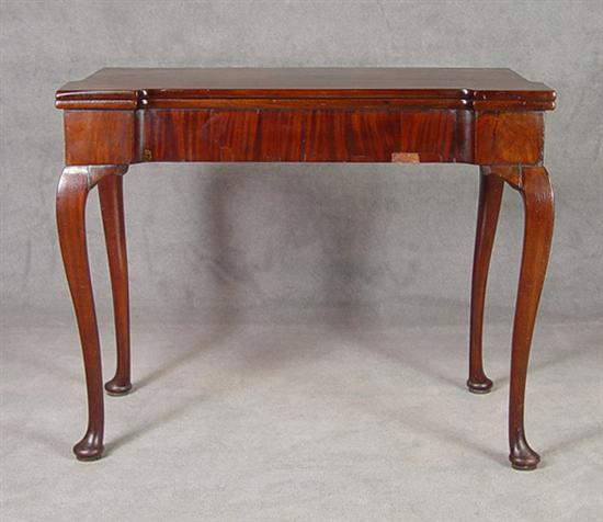 Appraisal: English Mahogany Game Table th Century Cabriole legs with pad