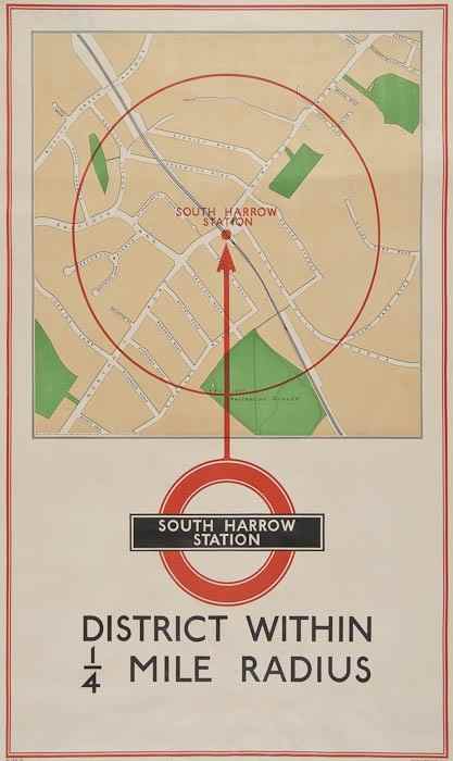 Appraisal: ANONYMOUS SOUTH HARROW STATION lithograph in colours cond A printed