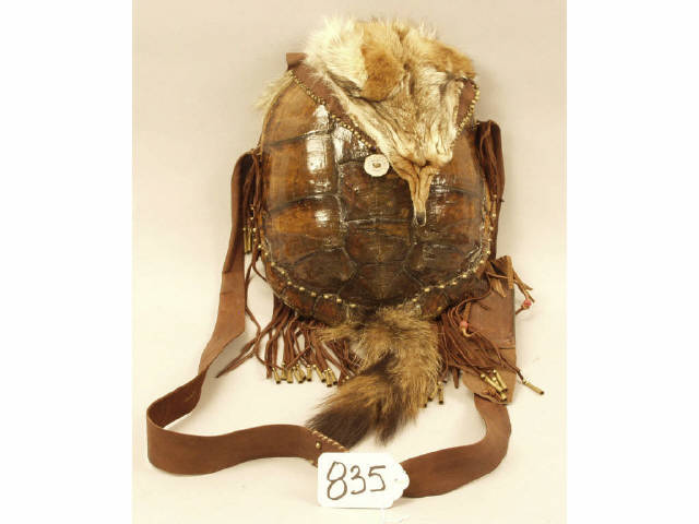 Appraisal: Rendezvous possible bag from turtle shell with fox skin lining