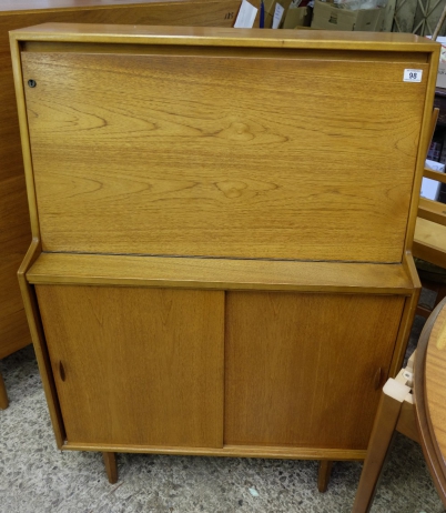 Appraisal: Herbert Gibbs Teak fall front writing desk height cm x