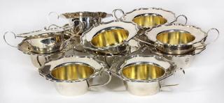 Appraisal: lot of Shreve Company sterling silver-gilt consomme bowls each having