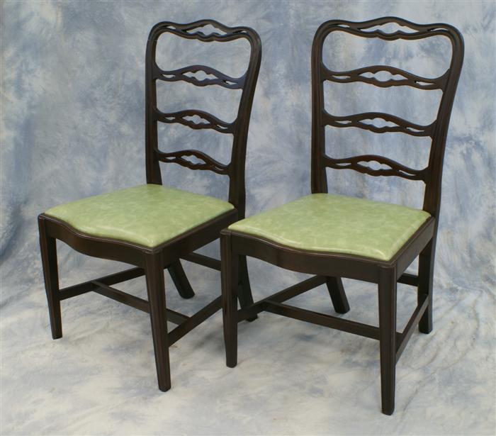 Appraisal: carved mahogany ribbonback Chippendale style DR chairs through mortised seat