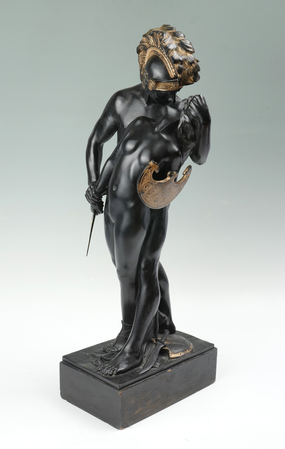 Appraisal: BRANDEL Alfred Hungarian - Gladiator with Nude Lover Ebonized Bronze