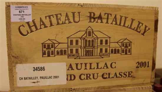 Appraisal: A case of twelve Chateau Batailley Pauillac in original wooden