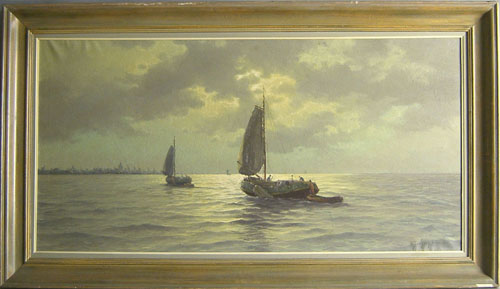 Appraisal: Herman Wyngaard Dutch th c oil on canvas seascape x