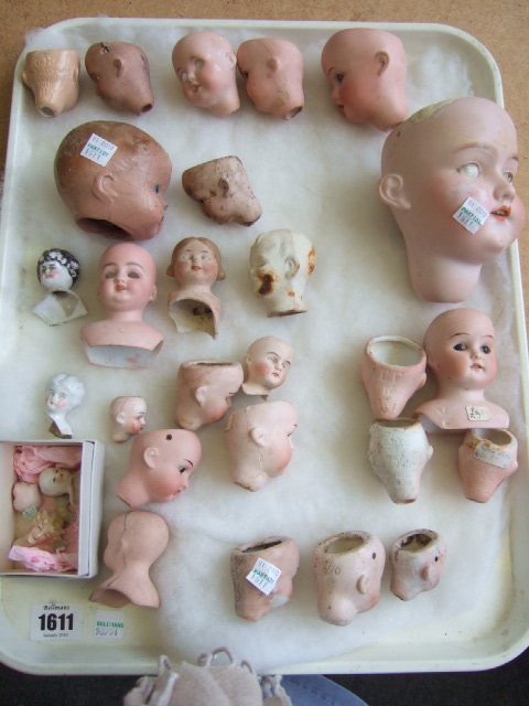 Appraisal: A quantity of bisque dolls heads late th and early