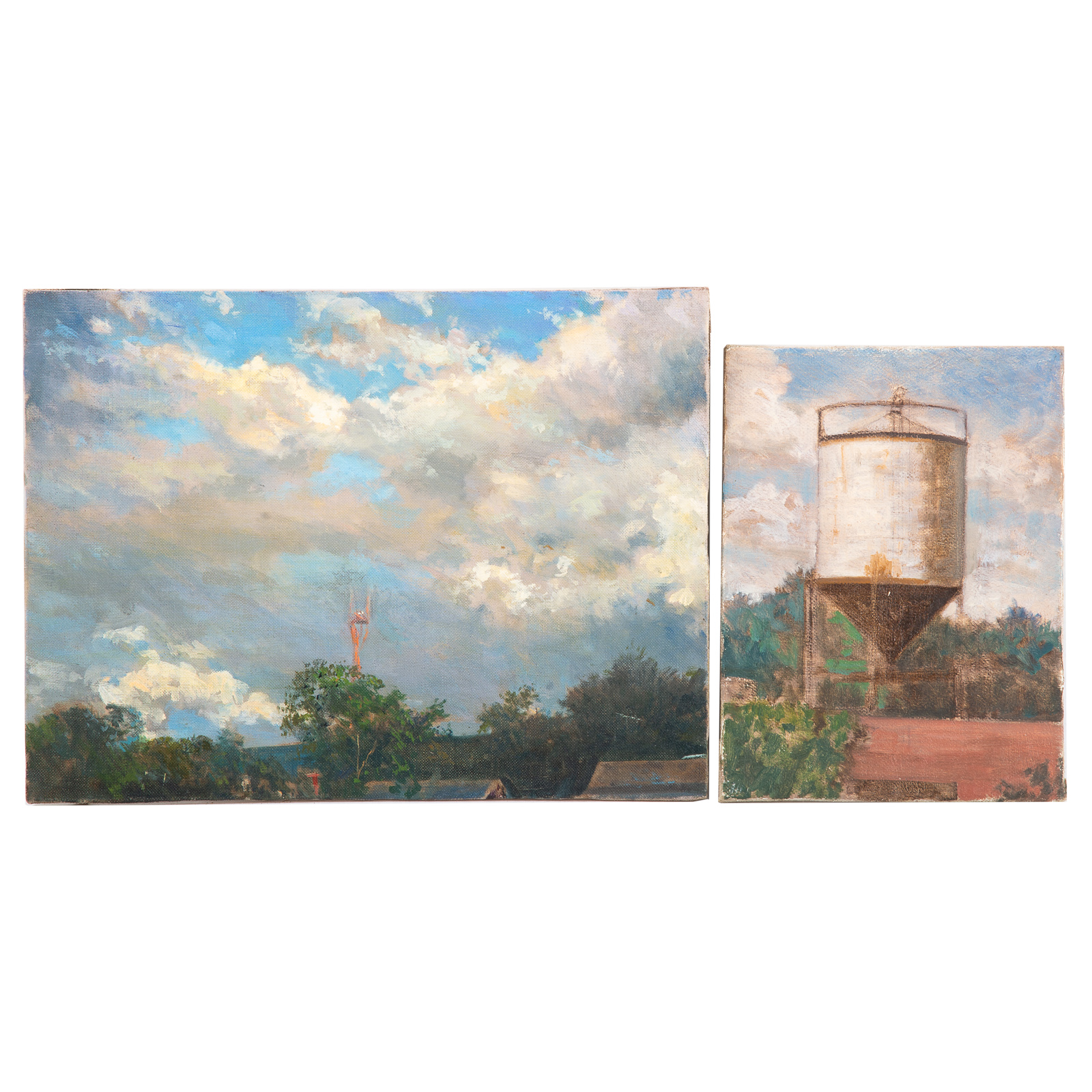 Appraisal: NATHANIEL K GIBBS TWO INDUSTRIAL LANDSCAPES OIL American - Oil