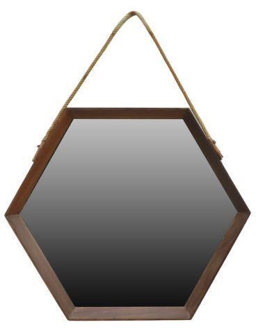 Appraisal: Italian mid-century modern mirror c s hexagonal frame flat mirror