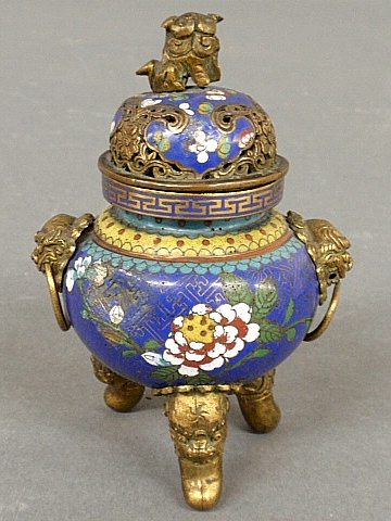 Appraisal: - Chinese colorful cloisonn incense burner with a Foo dog