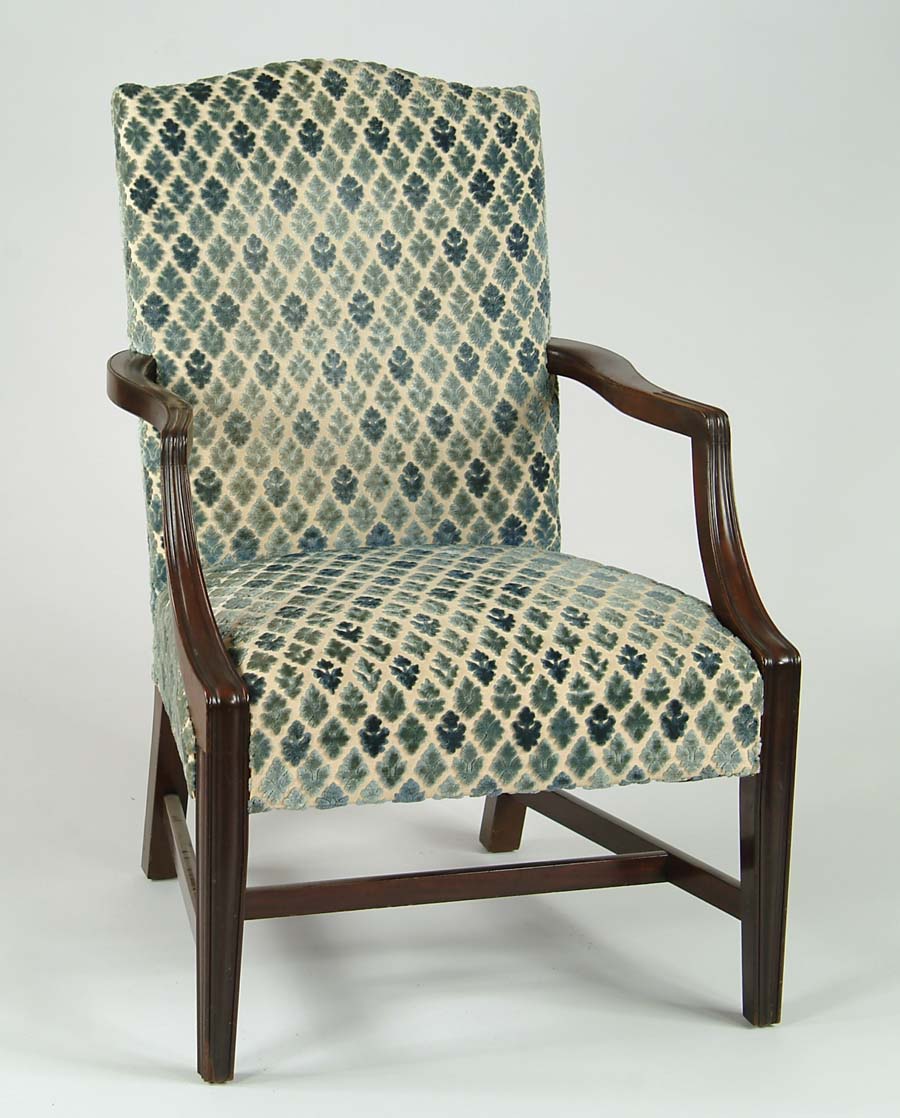 Appraisal: MAHOGANY FEDERAL STYLE LOLLING CHAIR Nice carved legs and arms