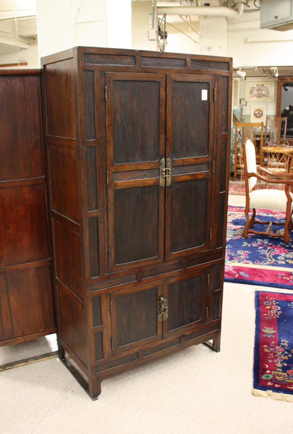 Appraisal: MID-CENTURY KOREAN WARDROBE the interior fitted with wood dowel hanger