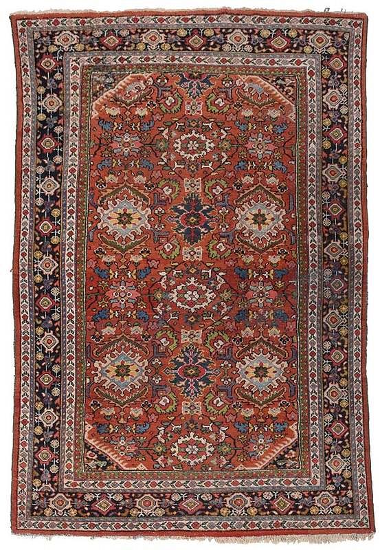 Appraisal: Persian Carpet early th century red field with geometric floral