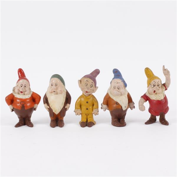 Appraisal: Set of Five Walt Disney Seiberling Latex dwarf figures from