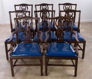 Appraisal: English Mahogany Dining Chairs Circa s Eight mahogany with oak