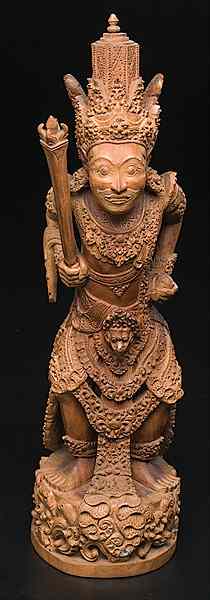 Appraisal: Thai Deity Carving Thai a standing carved deity ht in