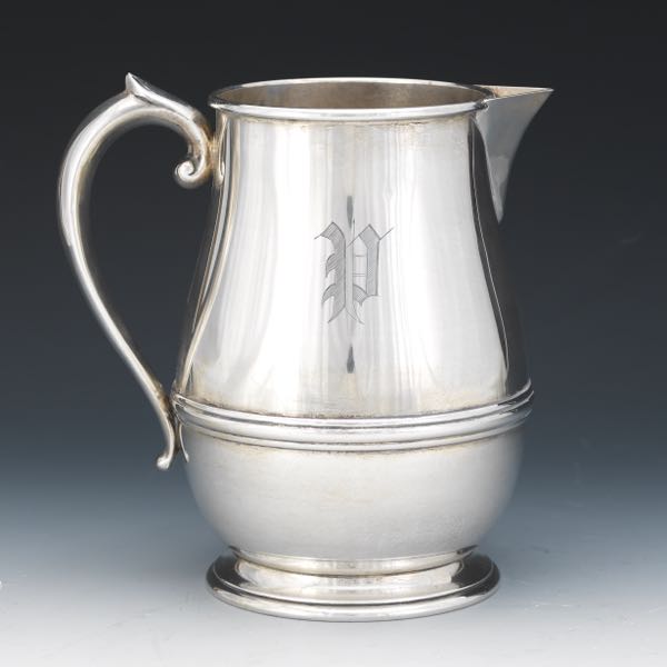 Appraisal: WOODSIDE ART DECO STERLING SILVER WATER PITCHER x x With