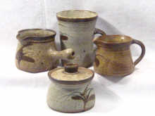 Appraisal: British Studio Pottery Four pieces of Lowerdown pottery associated with