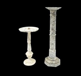 Appraisal: Marble Pedestal and Stand Lot of two Marble pedestal and