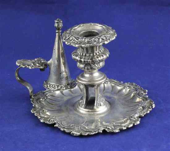 Appraisal: A George IV silver chamberstick of shaped circular form with