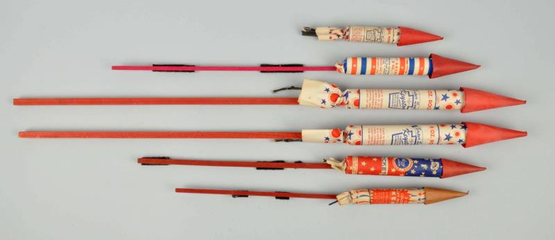 Appraisal: Lot of Old-Time US Rockets s s Inlcudes Keystone fireworks