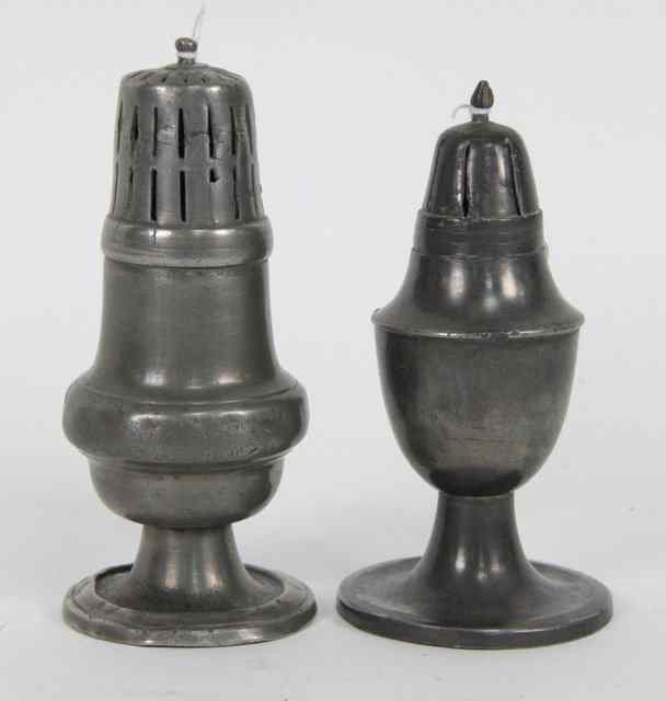 Appraisal: Two pewter casters one of urn form with broad base