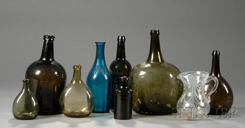 Appraisal: Ten Assorted Glass Items early th century free-blown glass items