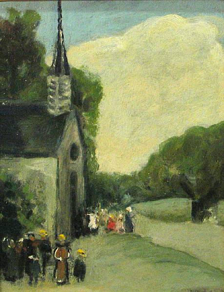 Appraisal: Attributed to Gabriel Spat American - L'entree du village signed