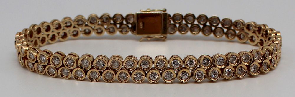 Appraisal: JEWELRY Diamond and kt Gold Bracelet Includes a kt yellow