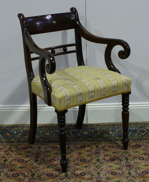 Appraisal: A George III mahogany armchair