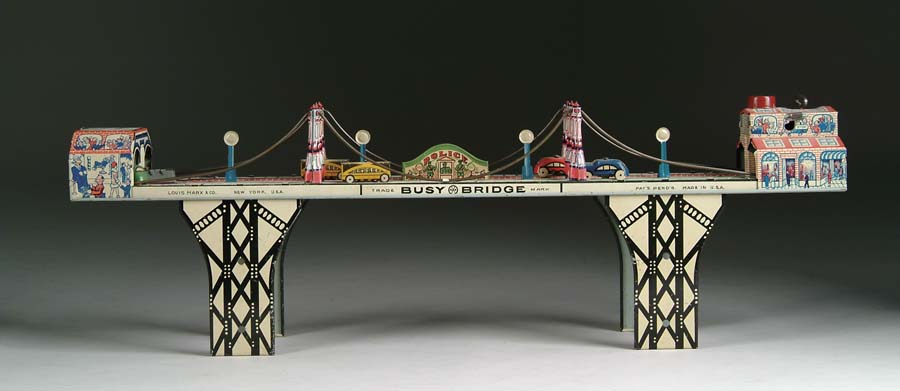 Appraisal: MARX BUSY BRIDGE Tin wind-up U S A Toy depicts