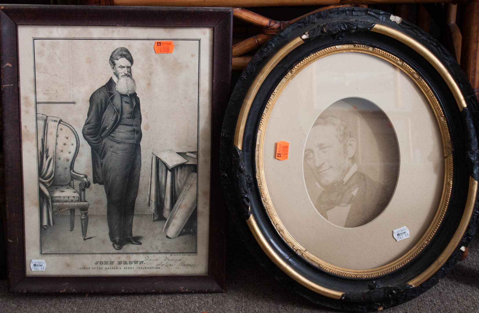 Appraisal: Two framed images including oval framed photo and a Kellogg