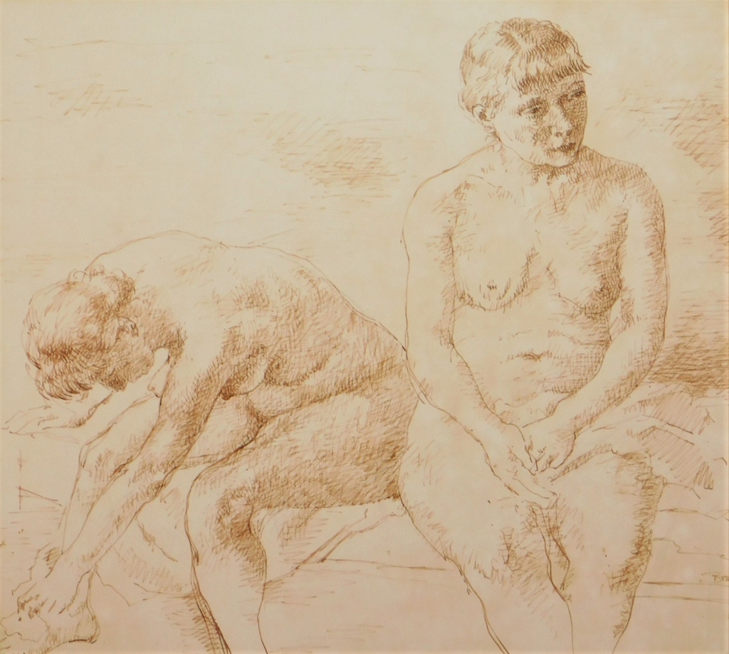 Appraisal: ROBERT BRACKMAN NUDE FIGURE STUDY INK DRAWING New York Connecticut