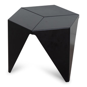 Appraisal: An Isamu Noguchi Black-Painted Aluminum Prismatic Stool Table TH CENTURY