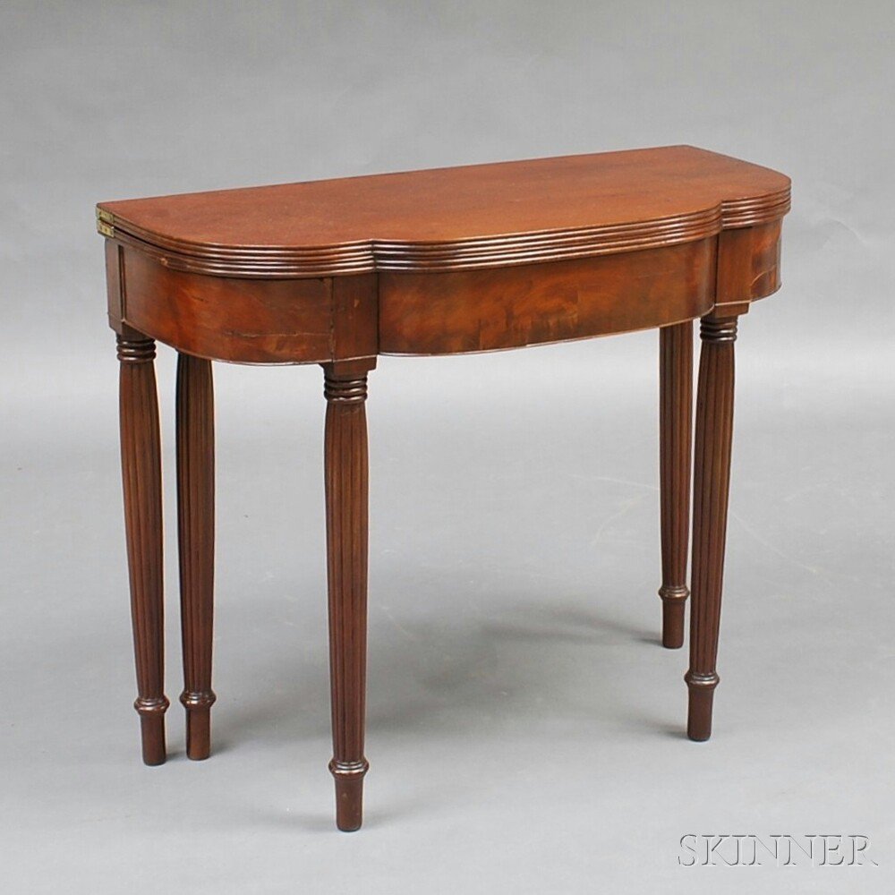 Appraisal: Federal Mahogany Five-legged Card Table New England early th century