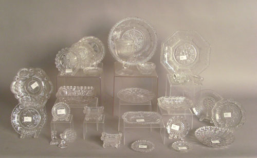 Appraisal: Large group of miscellaneous pressed glass th c