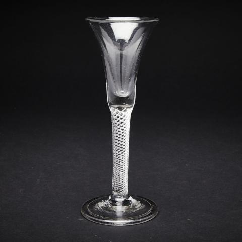 Appraisal: English Air Twist Stemmed Wine Glass c with bell shaped