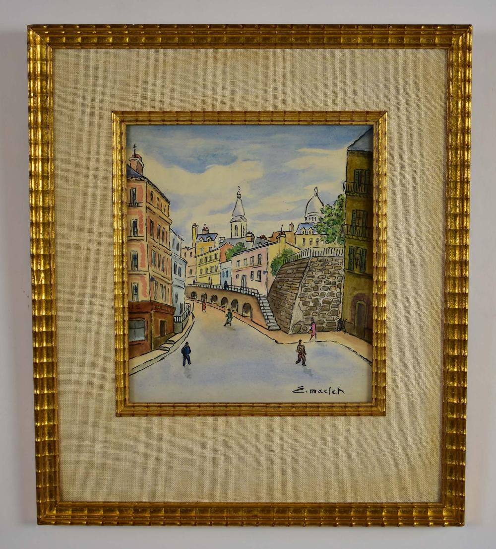 Appraisal: ELISEE MACLET FRENCH - Parisian Street Scene Signed Lower Right