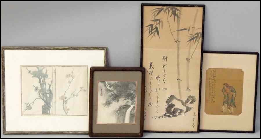 Appraisal: GROUP OF FOUR JAPANESE CHINESE PRINTS AND PAINTINGS Various sizes