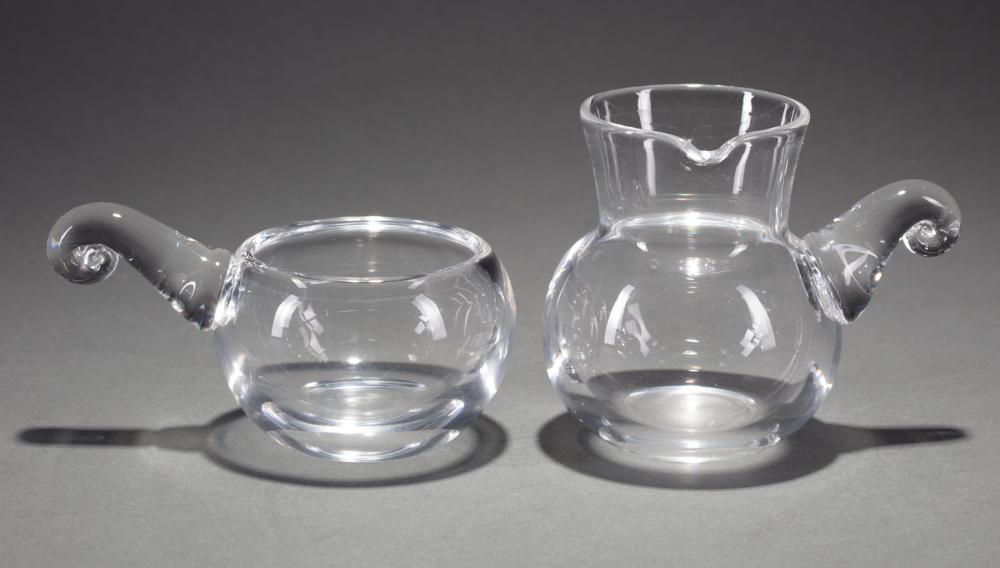 Appraisal: Steuben Glass Cream Pitcher and a Sugar Bowl designed by