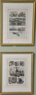 Appraisal: Set of ten framed Harper's Weekly hand colored engravings including