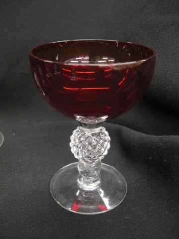 Appraisal: Morgantown ''Golfball'' Wine Glasses ruby '' excellent