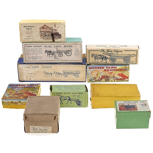 Appraisal: Ten William Britain's Crescent Toys Charbens and other model farm