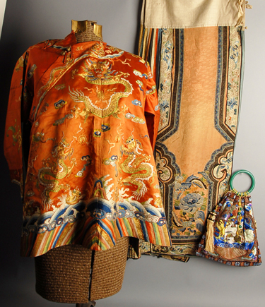 Appraisal: A Chinese Embroidered Ladies Skirt and Tunic the tunic having