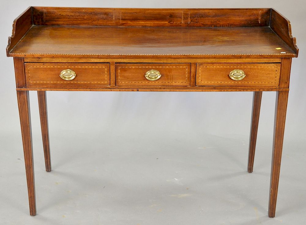 Appraisal: Mahogany server with three drawers th century ht in top